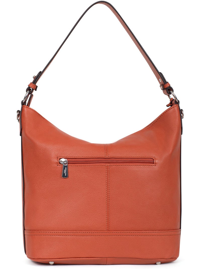 Bandolera - a4 - cuero confort hexagona Naranja - Kiabi