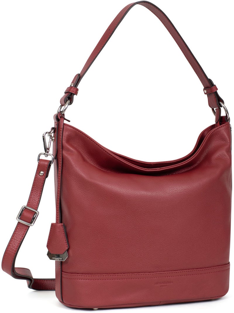 Bandolera - a4 - cuero confort hexagona Rojo oscuro - Kiabi