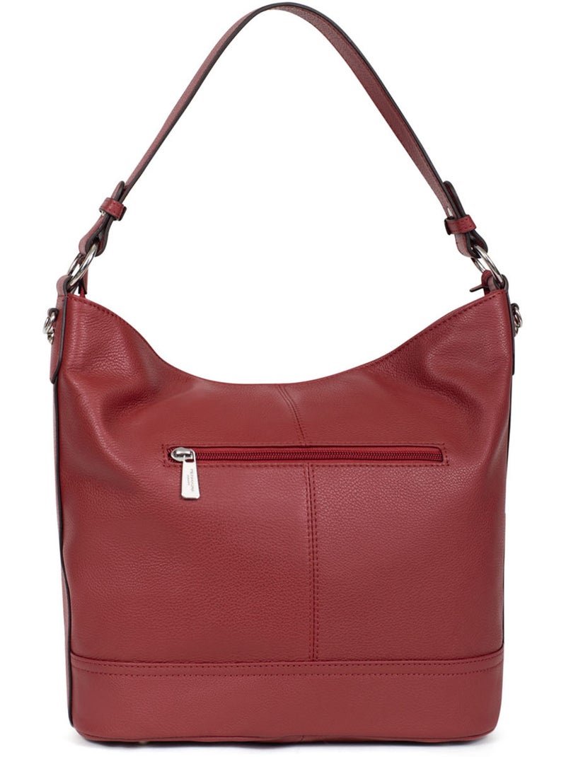 Bandolera - a4 - cuero confort hexagona Rojo oscuro - Kiabi