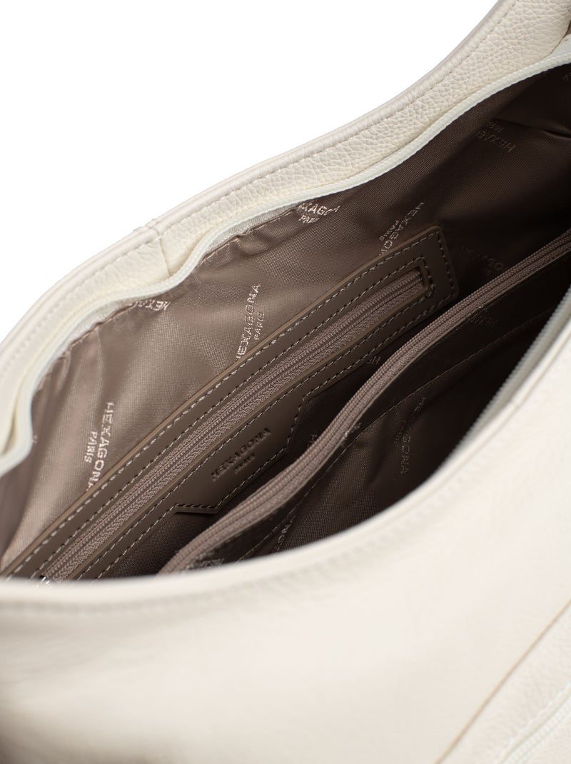 Bandolera - cuero confort hexagona Blanco - Kiabi