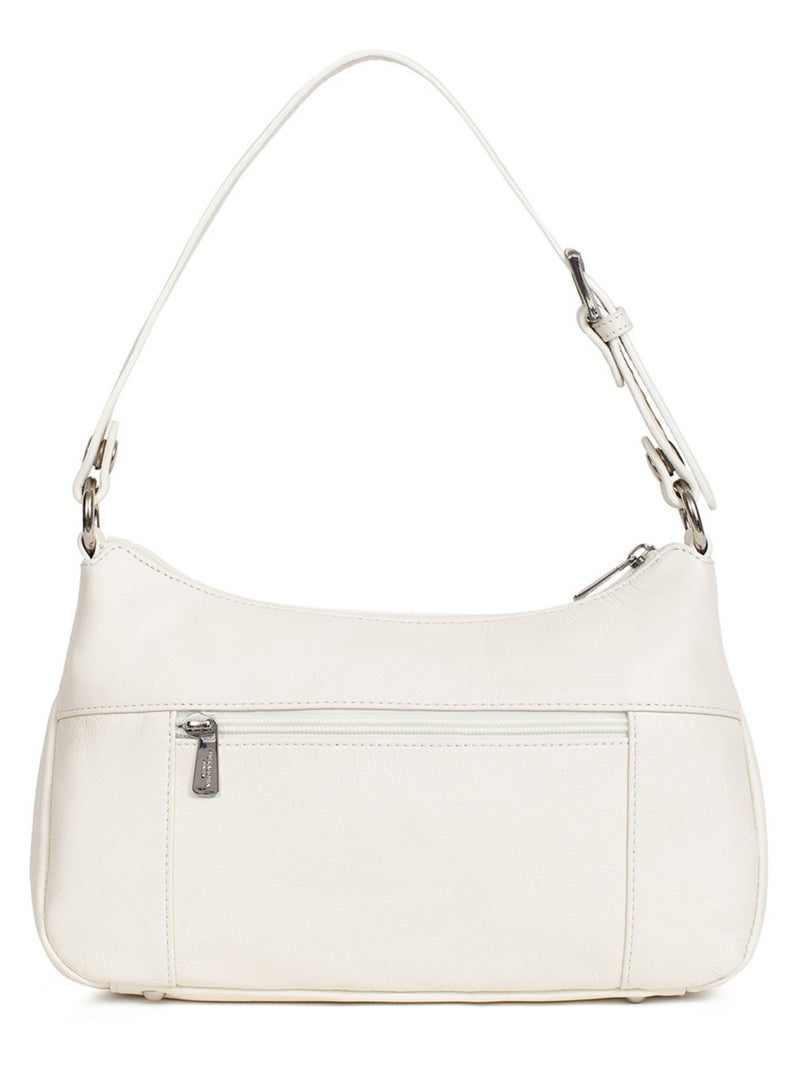 Bandolera - cuero confort hexagona Blanco - Kiabi