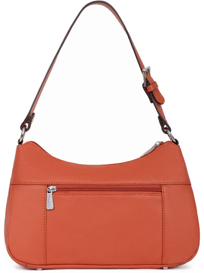 Bandolera - cuero confort hexagona Naranja - Kiabi