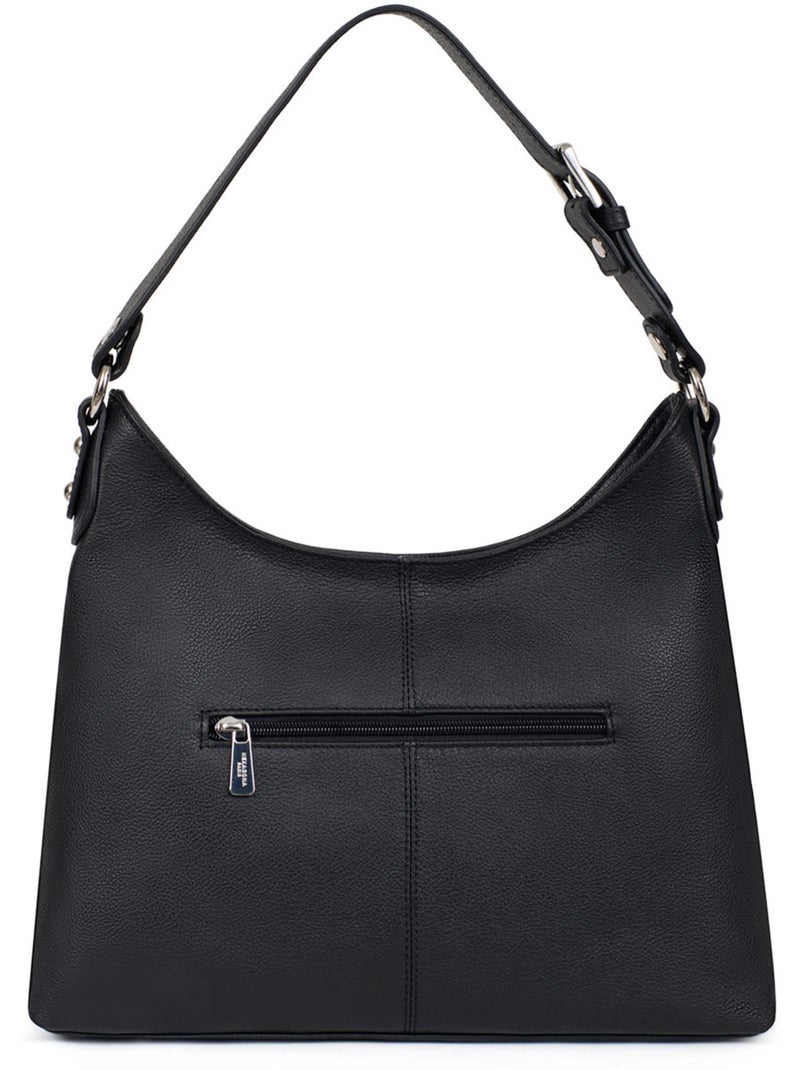 Bandolera - cuero confort hexagona Negro - Kiabi