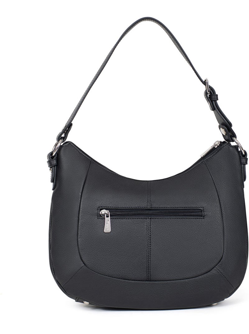 Bandolera - cuero confort hexagona Negro - Kiabi