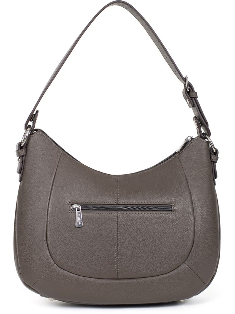Bandolera - cuero confort hexagona Taupe - Kiabi