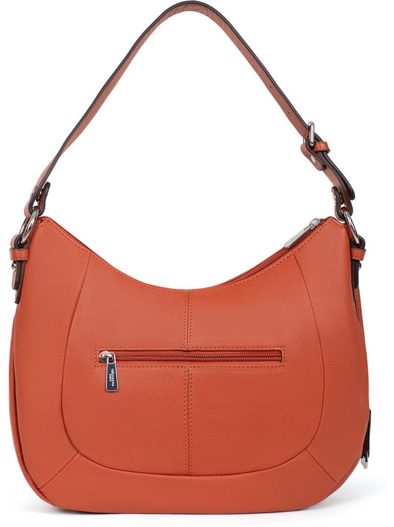 Bandolera - Cuero CONFORT Naranja - Kiabi