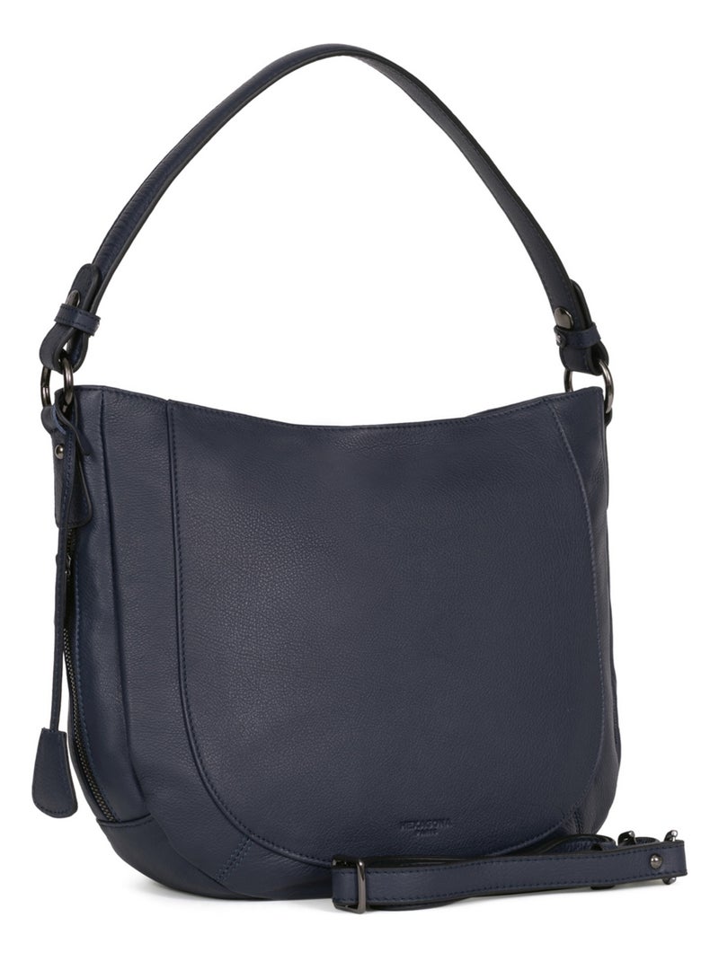 Bandolera - Cuero SAUVAGE Azul noche - Kiabi