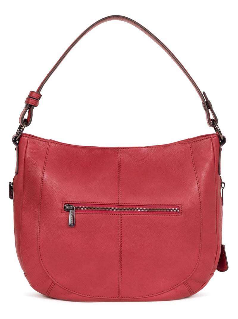 Bandolera - cuero sauvage hexagona Rojo carmín - Kiabi