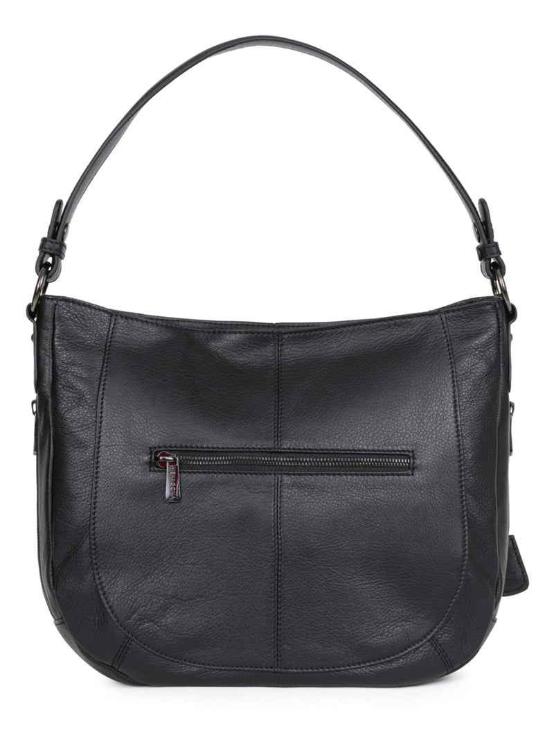 Bandolera - Cuero SAUVAGE Negro - Kiabi