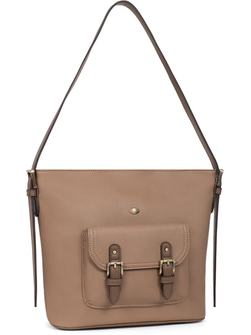 Bandolera ronda hexagona Taupe - Kiabi