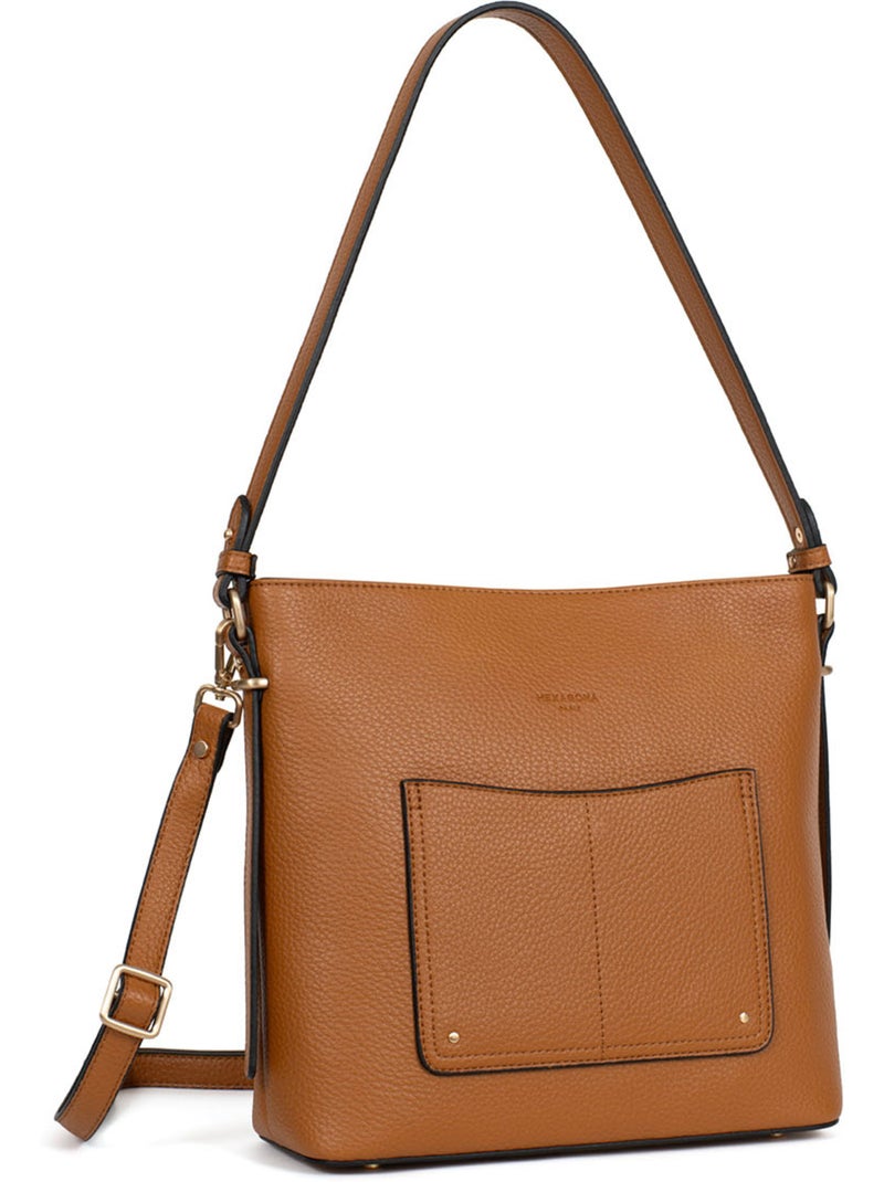 Bandolera zora hexagona Marrón caramelo - Kiabi