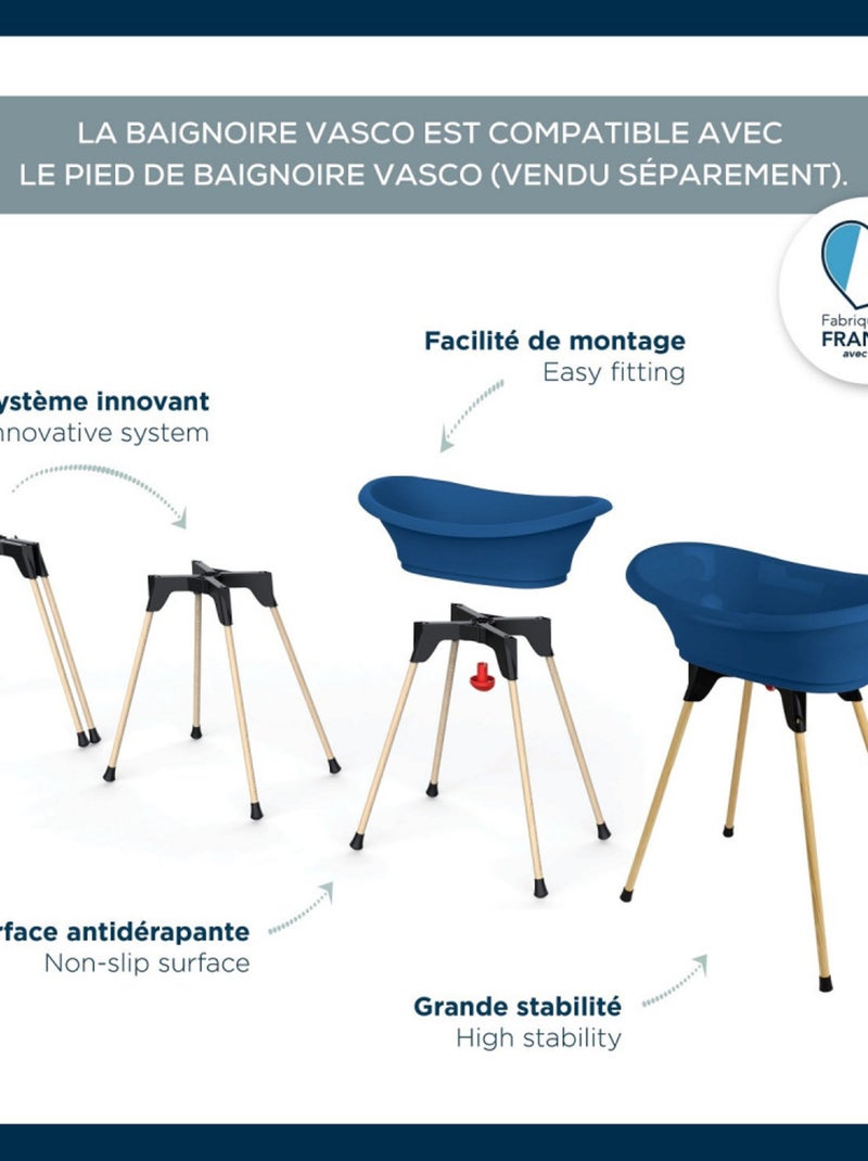 Bañera para bebé ergonómica Thermobaby VASCO de polipropileno Azul - Kiabi