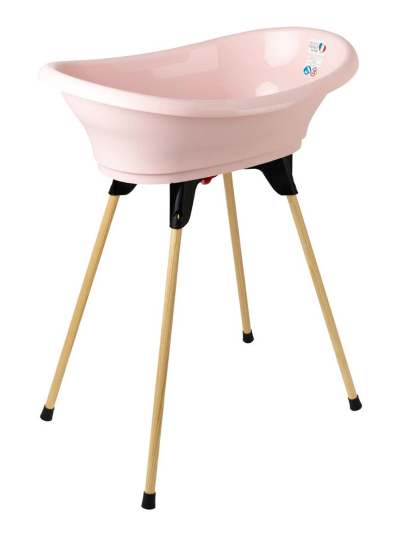 Bañera para bebé Thermobaby VASCO, forma de palangana, rosa empolvado con tapón Rosa - Kiabi
