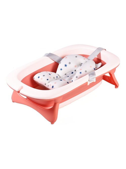 Bañera plegable Bwave azul con cojín reductor integrado, de 0 a 3 años - Kiabi