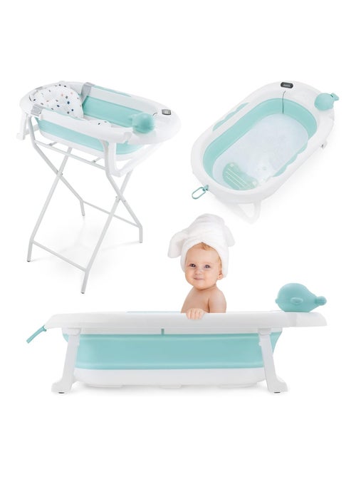 Bañera plegable para bebé con termómetro y soporte - desde 0+ años - Kiabi Bañera plegable para bebé con termómetro y soporte - desde 0+ años - Kiabi