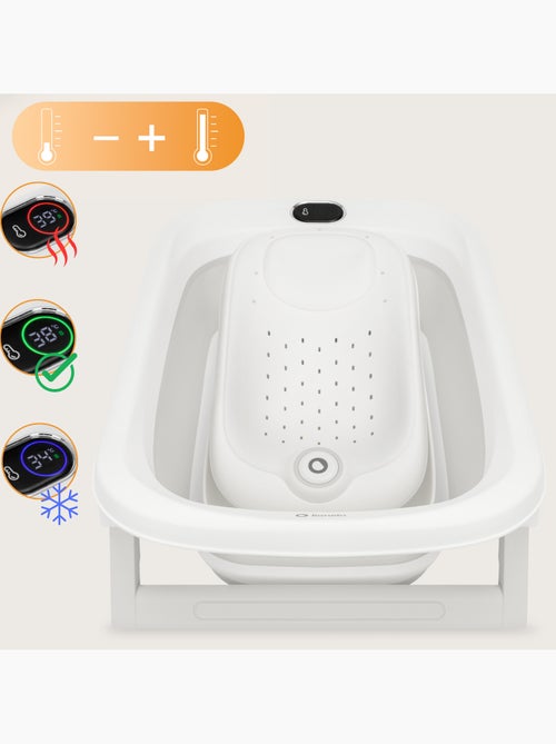 Bañera plegable para bebé lionelo babybubble con termómetro - 2 alturas ajustables - Kiabi Bañera plegable para bebé lionelo babybubble con termómetro - 2 alturas ajustables - Kiabi