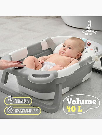 Bañera plegable para bebés - Termómetro y cojín incluidos - BEAR | SUPERBE BEBE