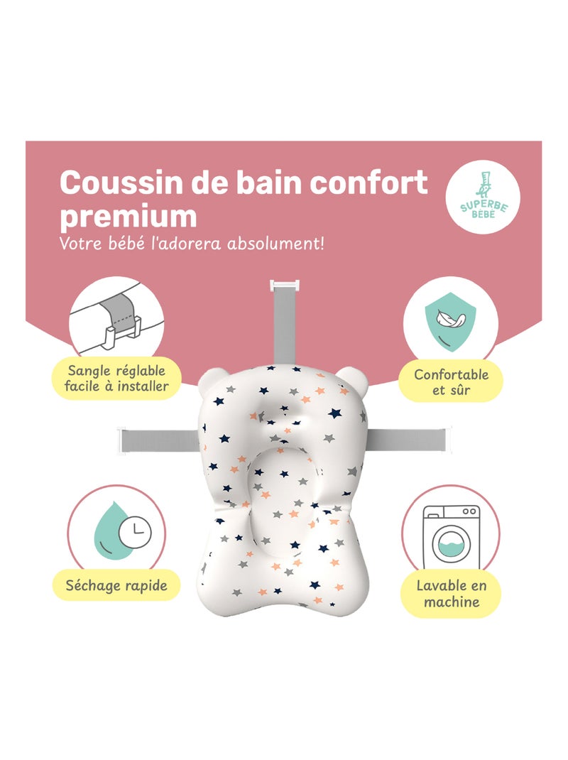 Bañera plegable para bebés - Termómetro y cojín incluidos - BEAR | SUPERBE BEBE Rosa - Kiabi