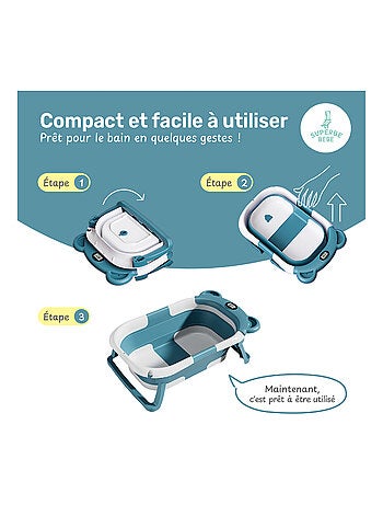 Bañera plegable para bebés - Termómetro y cojín incluidos - BEAR | SUPERBE BEBE