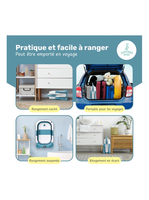 Bañera plegable para bebés - Termómetro y cojín incluidos - BEAR | SUPERBE BEBE - Kiabi