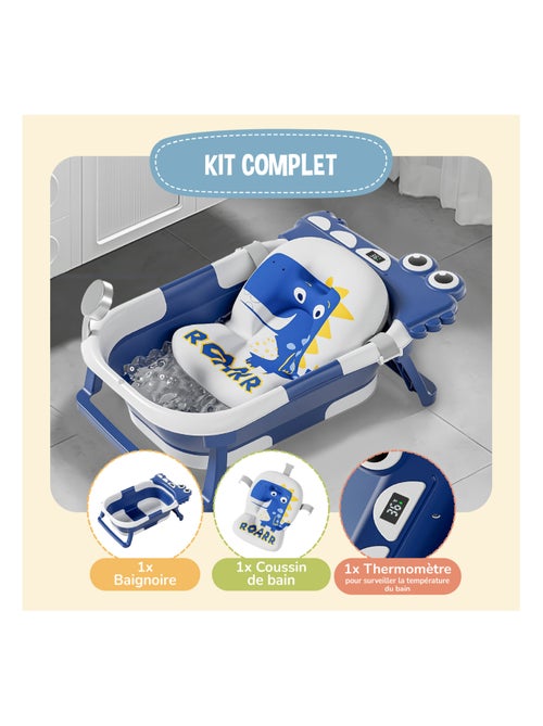 Bañera plegable para bebés - Termómetro y cojín incluidos - DINO | SUPERBE BEBE - Kiabi