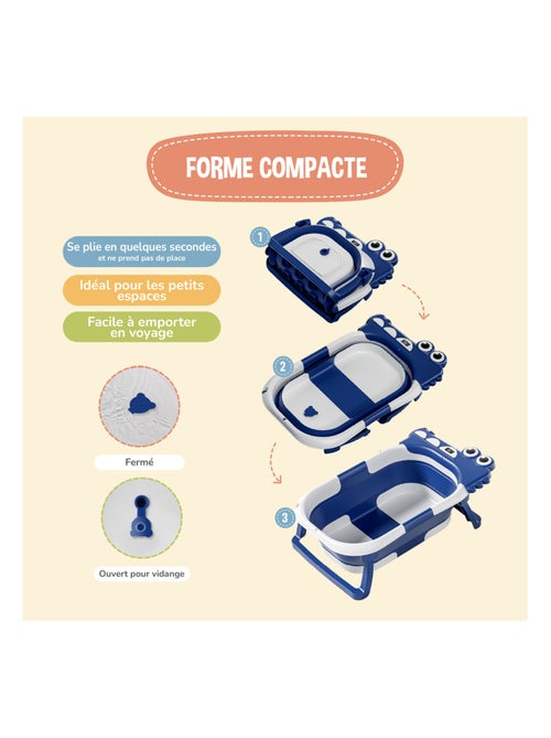 Bañera plegable para bebés - Termómetro y cojín incluidos - DINO | SUPERBE BEBE - Kiabi
