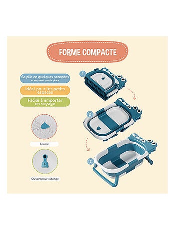 Bañera plegable para bebés - Termómetro y cojín incluidos - DINO | SUPERBE BEBE
