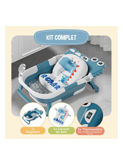 Bañera plegable para bebés - Termómetro y cojín incluidos - DINO | SUPERBE BEBE - Kiabi