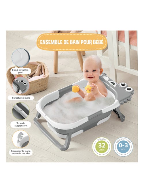 Bañera plegable para bebés - Termómetro y cojín incluidos - DINO | SUPERBE BEBE - Kiabi