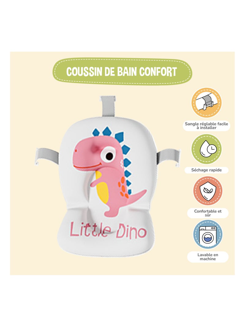 Bañera plegable para bebés - Termómetro y cojín incluidos - DINO | SUPERBE BEBE Rosa - Kiabi