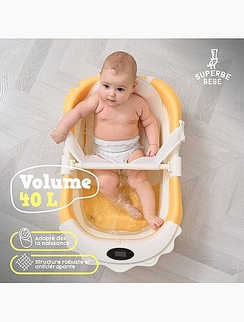 Bañera plegable para bebés - Termómetro y cojín incluidos - LION | SUPERBE BEBE
