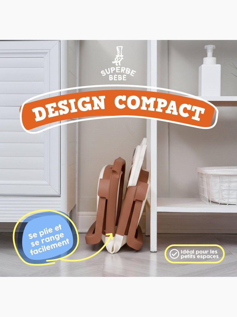 Bañera plegable para bebés - Termómetro y cojín incluidos - LION | SUPERBE BEBE Marrón - Kiabi