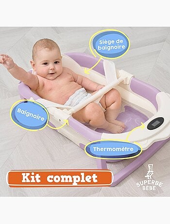 Bañera plegable para bebés - Termómetro y cojín incluidos - LION | SUPERBE BEBE