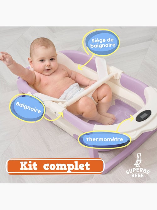 Bañera plegable para bebés - Termómetro y cojín incluidos - LION | SUPERBE BEBE - Kiabi Bañera plegable para bebés - Termómetro y cojín incluidos - LION | SUPERBE BEBE - Kiabi