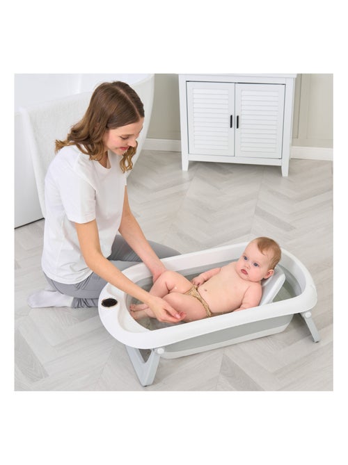 Bañera plegable para bebés - Termómetro y hamaca incluidos | SUPERBE BEBE - Kiabi