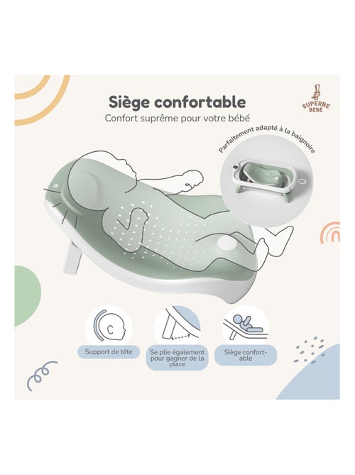 Bañera plegable para bebés - Termómetro y hamaca incluidos | SUPERBE BEBE - Kiabi