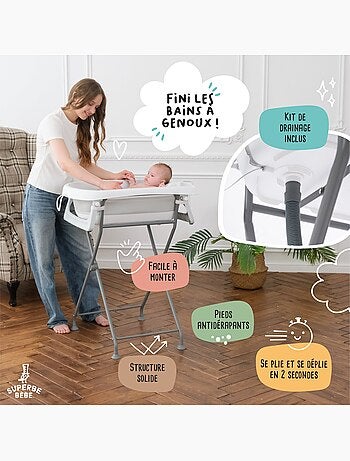 Bañera plegable para bebés con soporte - Kit completo | SUPERBE BEBE