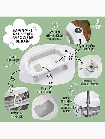 Bañera plegable para bebés con soporte - Kit completo | SUPERBE BEBE