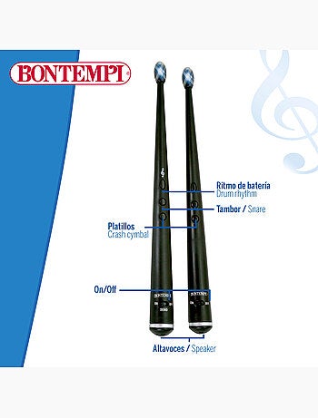 Baquetas eléctricas de juguete c/luz y sonido bontempi