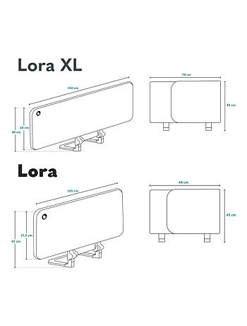 Barandilla de cama LIONELO Lora - Plegable - Protección anticaídas - Bolsa incluida