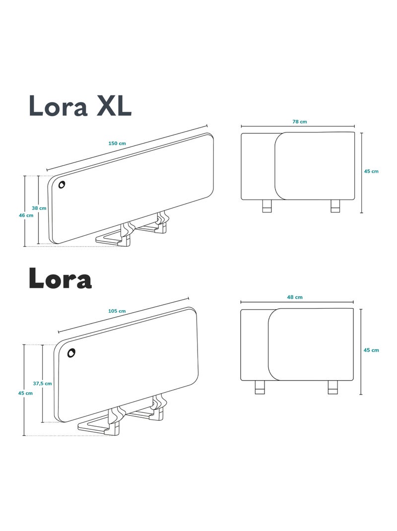 Barandilla de cama LIONELO Lora - Plegable - Protección anticaídas - Bolsa incluida Gris - Kiabi