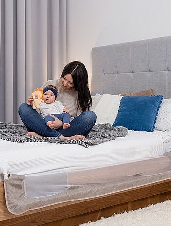 Barandilla de cuna LIONELO Eva - 150 cm - Protección anticaídas - Malla transpirable plegable