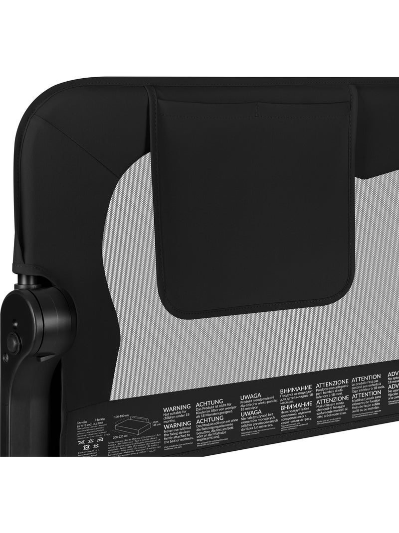 Barandilla de cuna LIONELO Eva - 150 cm - Protección anticaídas - Malla transpirable plegable Negro - Kiabi