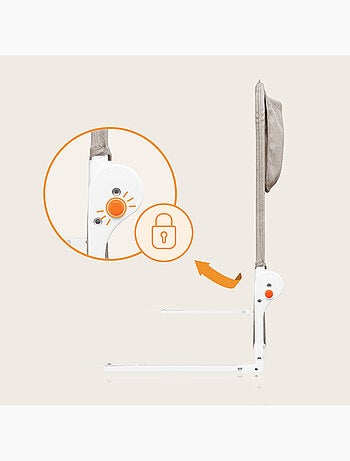 Barandilla de cuna LIONELO Hanna - 150x65cm - Plegable - Protección anticaídas - Malla transpirable