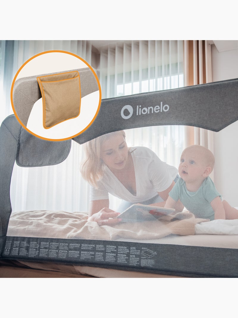Barandilla de cuna LIONELO Hanna - 150x65cm - Plegable - Protección anticaídas - Malla transpirable Beige - Kiabi