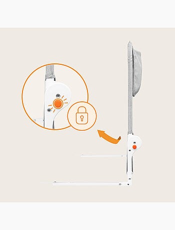 Barandilla de cuna LIONELO Hanna - 150x65cm - Plegable - Protección anticaídas - Malla transpirable