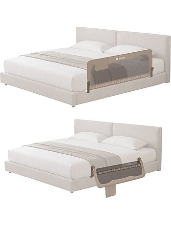 Barandilla de cuna LIONELO Hanna - 150x66cm - Plegable - Protección anticaídas - Malla transpirable