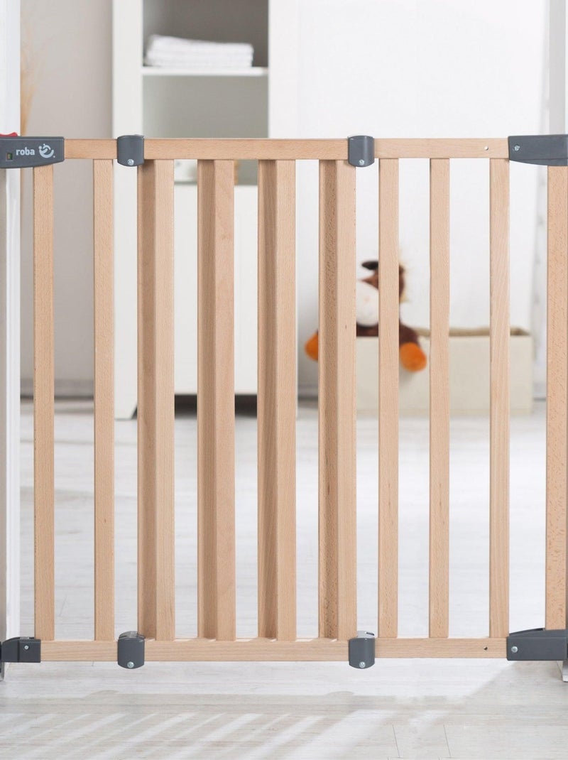 Barandilla de seguridad en madera maciza - puerta de cierre magnético 'Roba Safety Up' Marrón claro - Kiabi