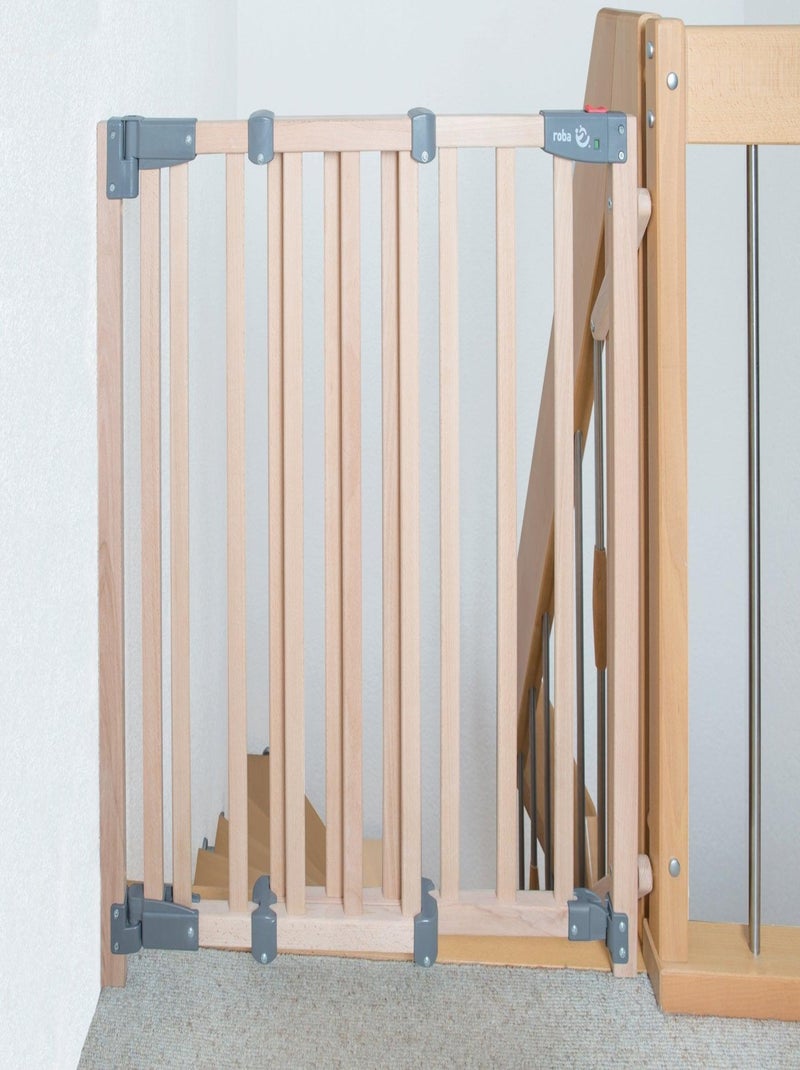 Barandilla de seguridad para escaleras en madera maciza con puerta 'Roba Safety Up' Marrón claro - Kiabi