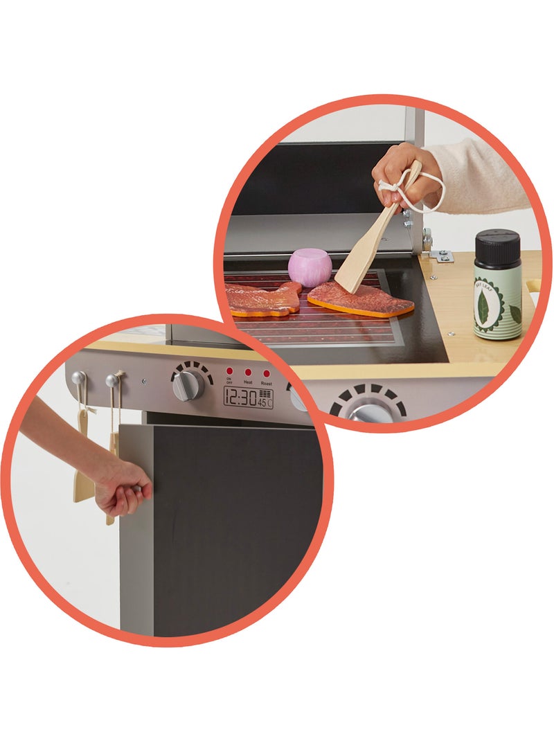 Barbacoa de madera de juguete portátil c/pizarra y 9 accesorios woomax N/D - Kiabi